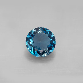 Topaze bleue naturelle coupe roude, 2,22 ct, VVS-VS