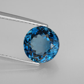 Topaze bleue naturelle coupe roude, 2,46 ct, VVS-VS