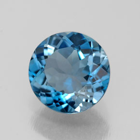 Topaze bleue naturelle coupe roude, 2,09 ct, VS