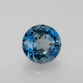 Topaze bleue naturelle coupe roude, 2,66 ct, VVS-VS