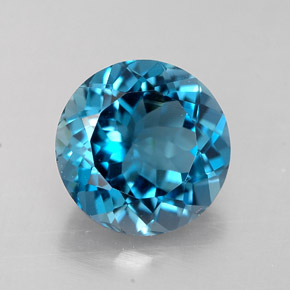Topaze bleue naturelle coupe roude, 2,33 ct, VVS-VS