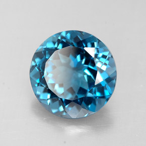 Topaze bleue naturelle coupe roude, 2,33 ct, VVS-VS