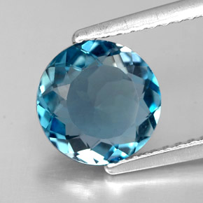 Topaze bleue naturelle coupe roude, 1,95 ct, VVS-VS