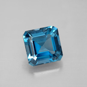 Topaze bleue naturelle taille émeraude, 3,26 ct, VS
