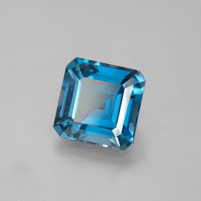 Topaze bleue naturelle taille émeraude, 3,26 ct, VS