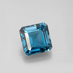 Topaze bleue naturelle taille émeraude, 3,24 ct, VVS-VS