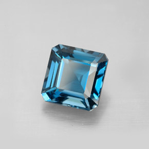 Topaze bleue naturelle taille émeraude, 3,24 ct, VVS-VS