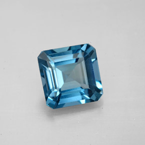 Topaze bleue naturelle taille émeraude, 2,83 ct, VVS-VS