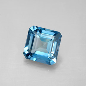 Topaze bleue naturelle taille émeraude, 2,83 ct, VVS-VS