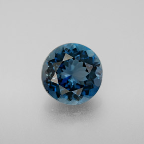 Topaze bleue naturelle coupe roude, 2,94 ct, VVS-VS