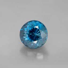 Topaze bleue naturelle coupe roude, 2,56 ct, VVS-VS
