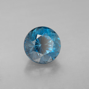 Topaze bleue naturelle coupe roude, 2,56 ct, VVS-VS