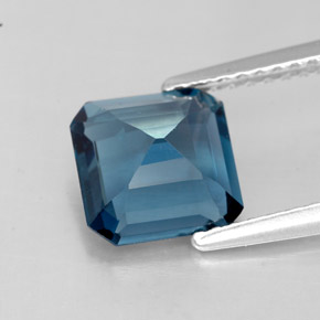 Topaze bleue naturelle taille émeraude, 2,06 ct, VVS-VS