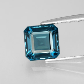 Topaze bleue naturelle taille émeraude, 1,66 ct, VVS-VS