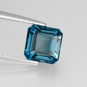 Topaze bleue naturelle taille émeraude, 1,66 ct, VVS-VS
