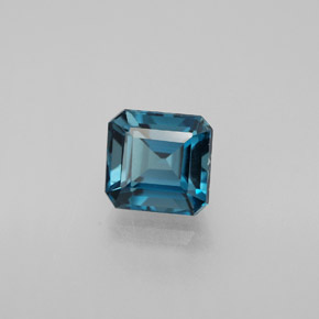 Topaze bleue naturelle taille émeraude, 2,14 ct, VVS-VS