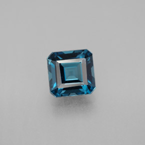 Topaze bleue naturelle taille émeraude, 1,93 ct, VS