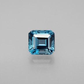 Topaze bleue naturelle taille émeraude, 1,85 ct, VVS-VS
