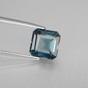 Topaze bleue naturelle taille émeraude, 1,83 ct, VVS-VS