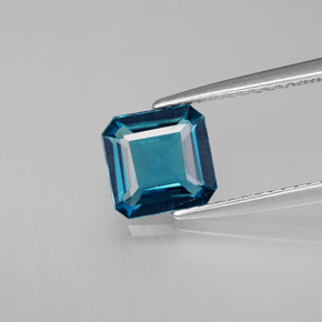 Topaze bleue naturelle taille émeraude, 1,43 ct, VVS-VS