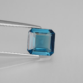 Topaze bleue naturelle taille émeraude, 1,43 ct, VVS-VS