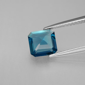 Topaze bleue naturelle taille émeraude, 1,43 ct, VVS-VS