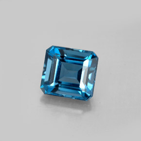 Topaze bleue naturelle taille émeraude, 2,96 ct, VVS-VS