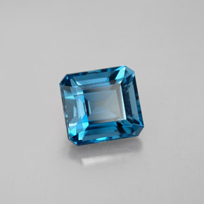 Topaze bleue naturelle taille émeraude, 2,96 ct, VVS-VS