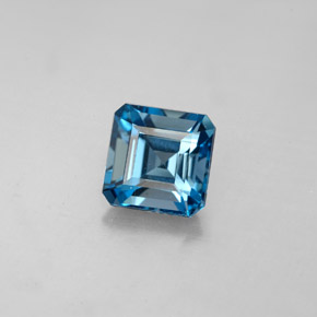 Topaze bleue naturelle taille émeraude, 2,05 ct, VVS-VS