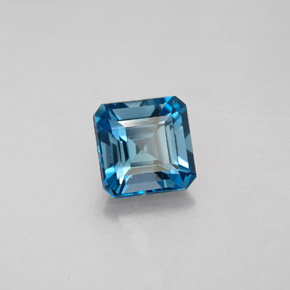 Topaze bleue naturelle taille émeraude, 2,05 ct, VVS-VS