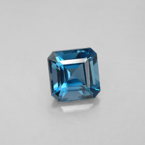 Topaze bleue naturelle taille émeraude, 2,28 ct, VVS-VS