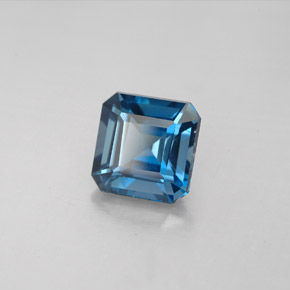 Topaze bleue naturelle taille émeraude, 2,28 ct, VVS-VS