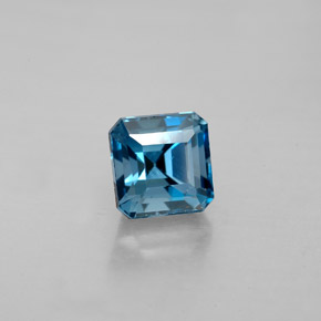 Topaze bleue naturelle taille émeraude, 1,87 ct, VVS-VS