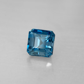 Topaze bleue naturelle taille émeraude, 1,87 ct, VVS-VS