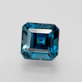 Topaze bleue naturelle taille émeraude, 2,38 ct, VVS-VS