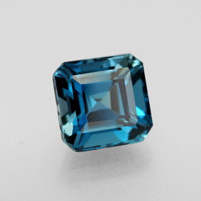 Topaze bleue naturelle taille émeraude, 2,38 ct, VVS-VS