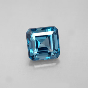Topaze bleue naturelle taille émeraude, 2,42 ct, VS