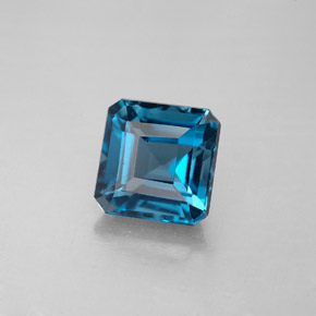 Topaze bleue naturelle taille émeraude, 2,32 ct, VS