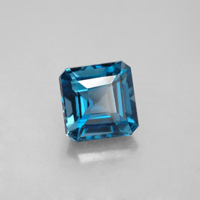 Topaze bleue naturelle taille émeraude, 2,32 ct, VS