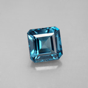 Topaze bleue naturelle taille émeraude, 2,53 ct, VS