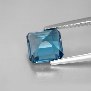 Topaze bleue naturelle taille émeraude, 2,53 ct, VS