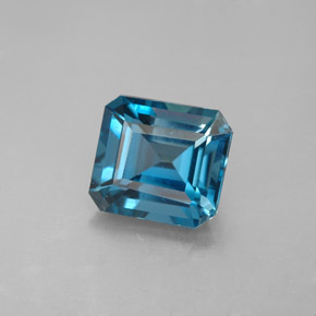 Topaze bleue naturelle taille émeraude, 2,64 ct, VVS-VS