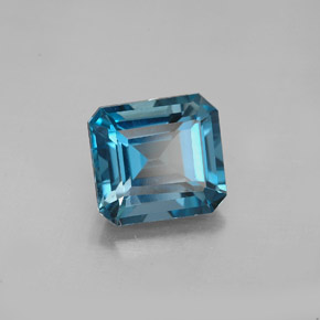 Topaze bleue naturelle taille émeraude, 2,64 ct, VVS-VS