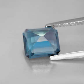 Topaze bleue naturelle taille émeraude, 2,64 ct, VVS-VS