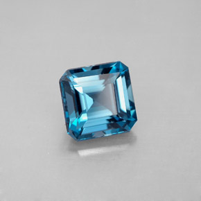 Topaze bleue naturelle taille émeraude, 2,16 ct, VVS-VS