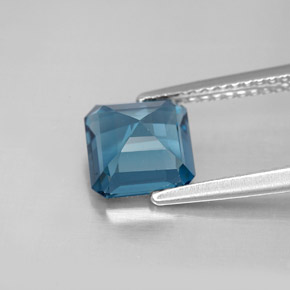 Topaze bleue naturelle taille émeraude, 2,16 ct, VVS-VS