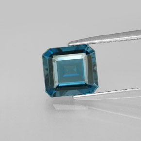 Topaze bleue naturelle taille émeraude, 2,71 ct, VVS-VS
