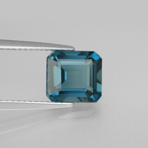 Topaze bleue naturelle taille émeraude, 2,71 ct, VVS-VS