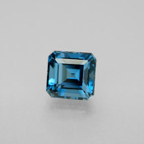 Topaze bleue naturelle taille émeraude, 2,01 ct, VVS-VS