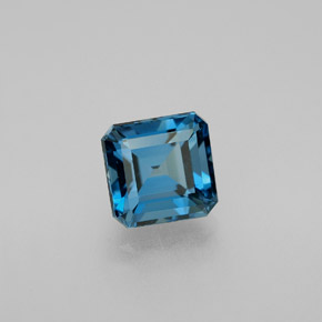 Topaze bleue naturelle taille émeraude, 2,01 ct, VVS-VS